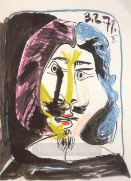 Abstracto famoso Painting - Retrato de mosquetero cubista de 1971